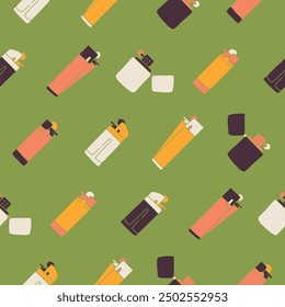 Collection of Lighter Vector Seamless Pattern illustration Design