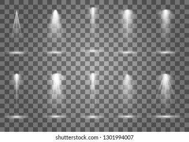 Collection Lighting Scenes Transparent Effects Bright Stock Vector ...