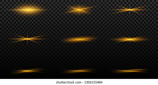 Collection of lighting scenes, transparent effects. Bright lighting with beautiful lights