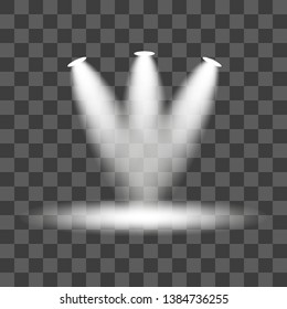 Collection of lighting scenes, transparent effects. Bright lighting with beautiful lights