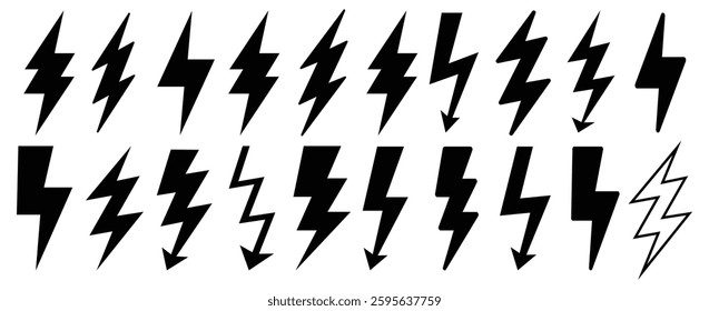 Collection of Lightning Bolt Symbol Illustrations