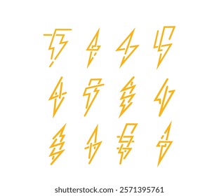 collection lightning logo design, lightning logo vector icon