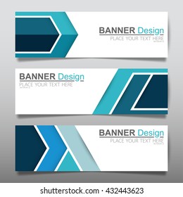Collection line arrow blue horizontal business banner set vector templates. clean modern geometric abstract background layout for website design. simple creative cover header. in rectangle size
