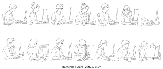 A collection line art