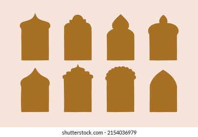 Collection of line design with window,door,arch.Editable vector illustration for website, sticker, tattoo,icon
