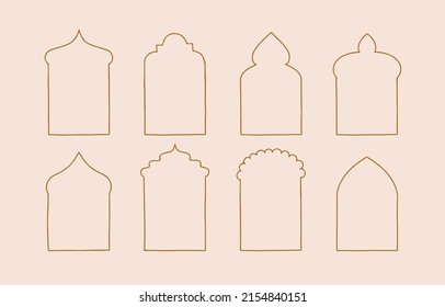 Collection of line design with window,door,arch.Editable vector illustration for website, sticker, tattoo,icon