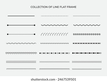 collection of line flat frame ornament vector