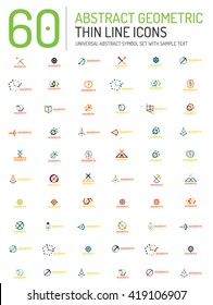 Sammlung von linearen Unternehmenslogos abstrakter universeller Formen - saubere, moderne geometrische Symbole, Logo-Firmenlogo-Ideen und Unternehmensidentität