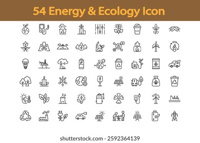 Collection of Linear Eco-Friendly Icons. set of icons for web and mobile.