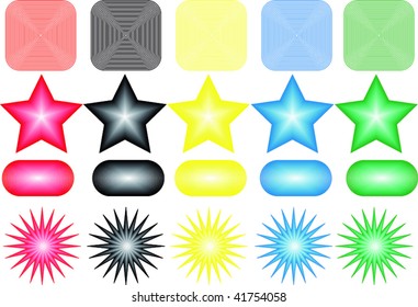 collection of linear figures for the illustrated projects on a white background