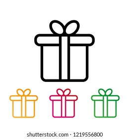 Collection of linear gifts. Vector graphics
