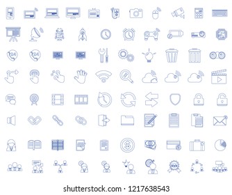 Collection of linear icons. Vector graphics