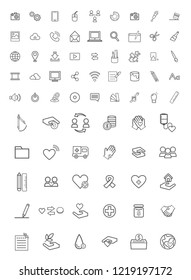 Collection of linear icons. Vector graphics