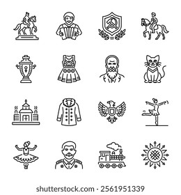 Collection of Linear Style Moscow Icons 

