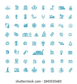 Collection of linear style vector icons on the theme of electric power.