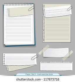 Collection Lined Exercise Book Paper Stock Vector (Royalty Free ...