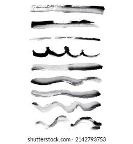 A collection of lines brushed with ink
