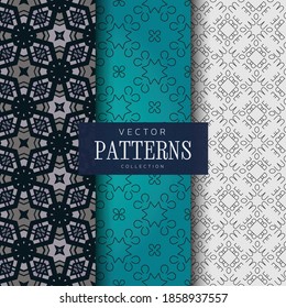 Collection lines pattern set  Vector illustration