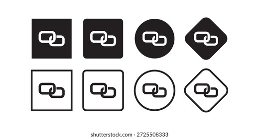 A collection of link icons in various shapes and styles for digital user interface design Vector