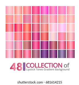 A collection of Lipstick Gradient tones on white background. Vector