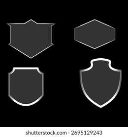 Collection of Liquid Glass Buttons in Various Shapes Vector and Sizes for UI Design on Dark Background. Liquid Glass Set
