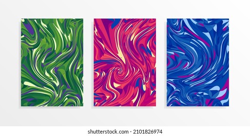 Colección de fondo de pintura líquida. En cuanto a la decoración, carteles en las paredes y carteles.