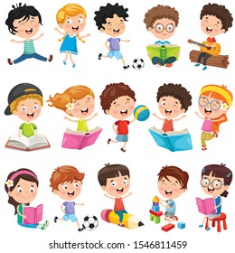 Collection Of Little Cartoon Children