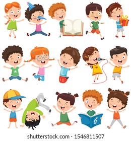 Collection Of Little Cartoon Children