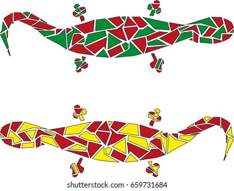 Collection of lizards in different geometric patterns