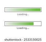 Collection Loading bar status icon. Vector illustration. Set of vector loaded icons. Download progress. Donload or Upload.