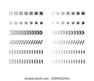 Icono de Estado de la barra de carga de colección. Ilustración vectorial. Conjunto de iconos cargados de Vector. progreso de la Descarga. Descargar o Cargar.