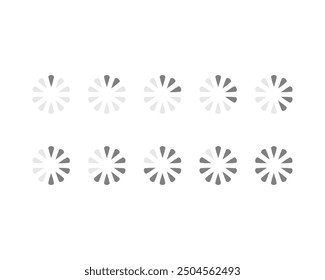 Collection Loading bar status icon. Vector illustration. Set of vector loaded icons. Download progress. Donload or Upload.