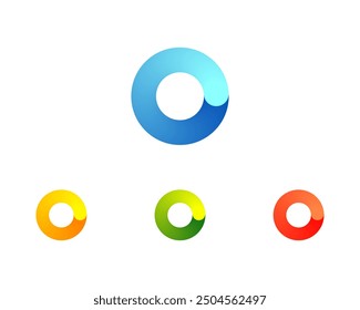 Collection Loading bar status icon. Vector illustration. Set of vector loaded rainbow icons. Download progress. Donload or Upload.