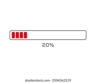 Collection Loading bar status icon. Vector illustration. Set of vector loaded icons. Download progress. Donload or Upload.