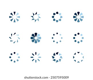 Collection Loading bar status icon. Vector illustration. Set of vector loaded icons. Download progress. Donload or Upload.