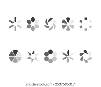 Collection Loading bar status icon. Vector illustration. Set of vector loaded icons. Download progress. Donload or Upload.