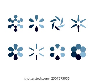 Collection Loading bar status icon. Vector illustration. Set of vector loaded icons. Download progress. Donload or Upload.