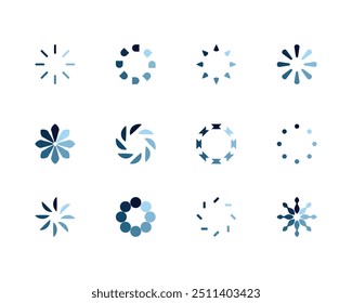 Icono de Estado de la barra de carga de colección. Ilustración vectorial. Conjunto de iconos cargados de Vector. progreso de la Descarga. Descargar o Cargar.