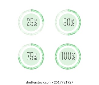 Collection Loading bar status icon. Vector illustration. Set of vector loaded icons. Download progress. Donload or Upload.