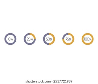 Icono de Estado de la barra de carga de colección. Ilustración vectorial. Conjunto de iconos cargados de Vector. progreso de la Descarga. Descargar o Cargar.