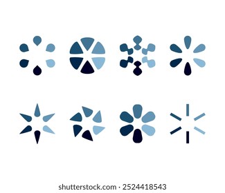 Icono de Estado de la barra de carga de colección. Ilustración vectorial. Conjunto de iconos cargados de Vector. progreso de la Descarga. Descargar o Cargar.