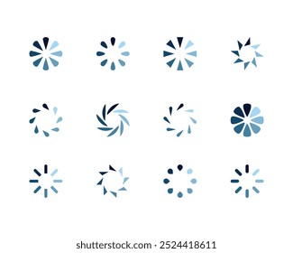 Icono de Estado de la barra de carga de colección. Ilustración vectorial. Conjunto de iconos cargados de Vector. progreso de la Descarga. Descargar o Cargar.