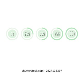 Collection Loading bar status icon. Vector illustration. Set of vector loaded icons. Download progress. Donload or Upload.