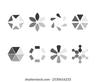 Icono de Estado de la barra de carga de colección. Ilustración vectorial. Conjunto de iconos cargados de Vector. progreso de la Descarga. Descargar o Cargar.