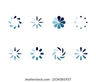 Collection Loading bar status icon. Vector illustration. Set of vector loaded icons. Download progress. Donload or Upload.