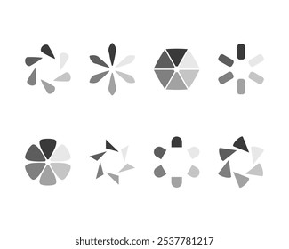 Icono de Estado de la barra de carga de colección. Ilustración vectorial. Conjunto de iconos cargados de Vector. progreso de la Descarga. Descargar o Cargar.