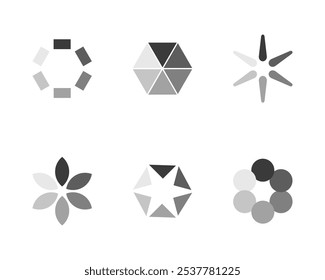 Collection Loading bar status icon. Vector illustration. Set of vector loaded icons. Download progress. Donload or Upload.