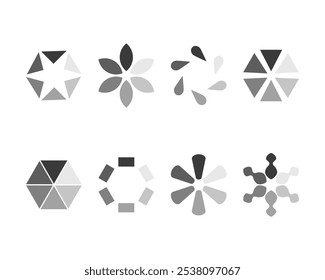 Coleta Ícone de status da barra de Carregamento. Ilustração vetorial. Conjunto de ícones carregados por vetor. Progresso do download. Fazer download ou upload.