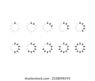 Coleta Ícone de status da barra de Carregamento. Ilustração vetorial. Conjunto de ícones carregados por vetor. Progresso do download. Fazer download ou upload.