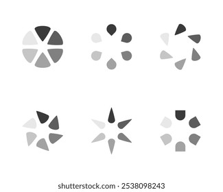 Coleta Ícone de status da barra de Carregamento. Ilustração vetorial. Conjunto de ícones carregados por vetor. Progresso do download. Fazer download ou upload.